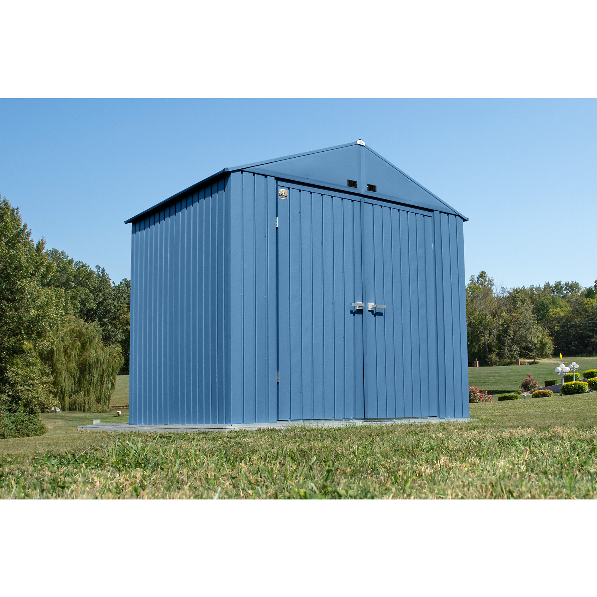 Arrow Storage Products, Elite Steel Shed 8x6 Blue Grey EG86BG, Length 6 ft, Width 8 ft, Model# EG86BG